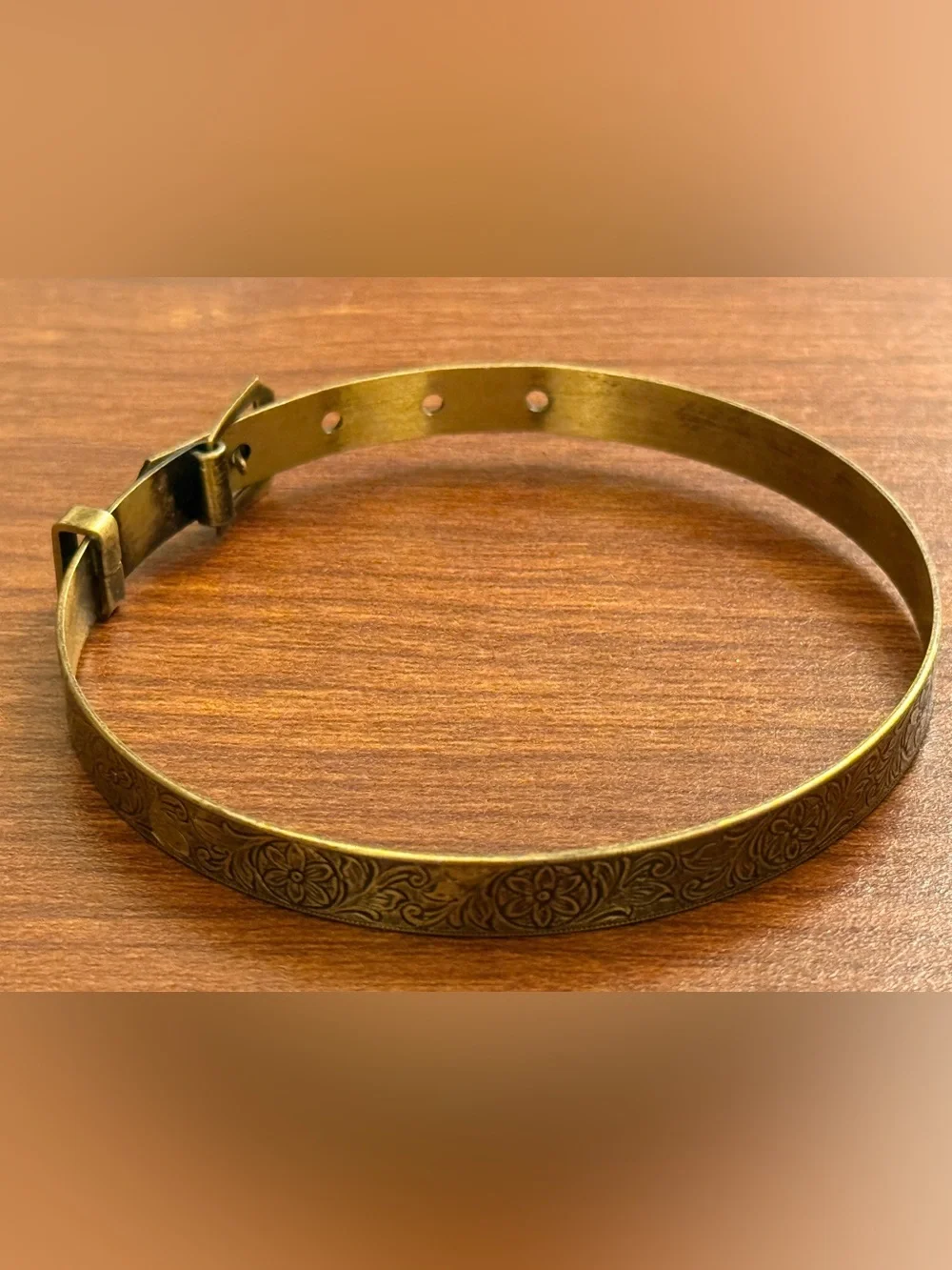 Antique Victorian Etched Buckle Bracelet